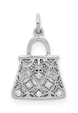 small handbag white gold baby charm
